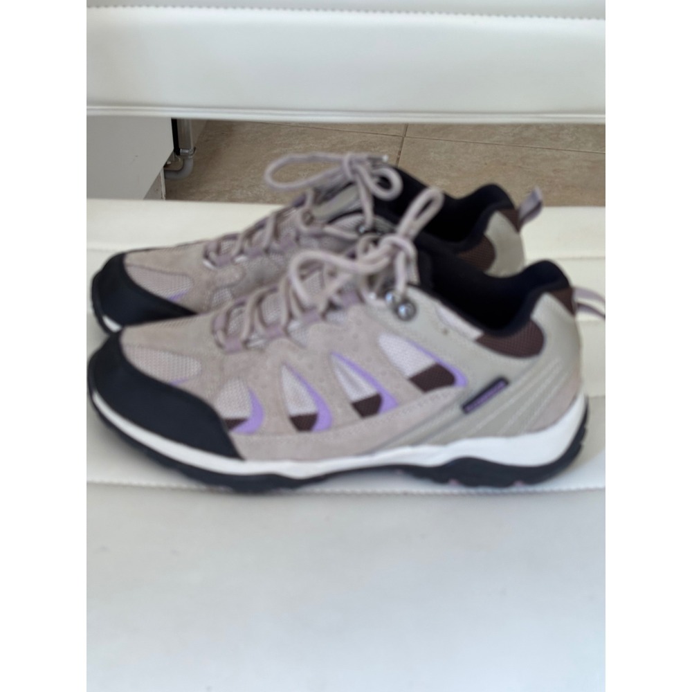 Magellan Outdoors Womens Waterproof Hiking Shoes Taupe Black Purple 7.5 164034